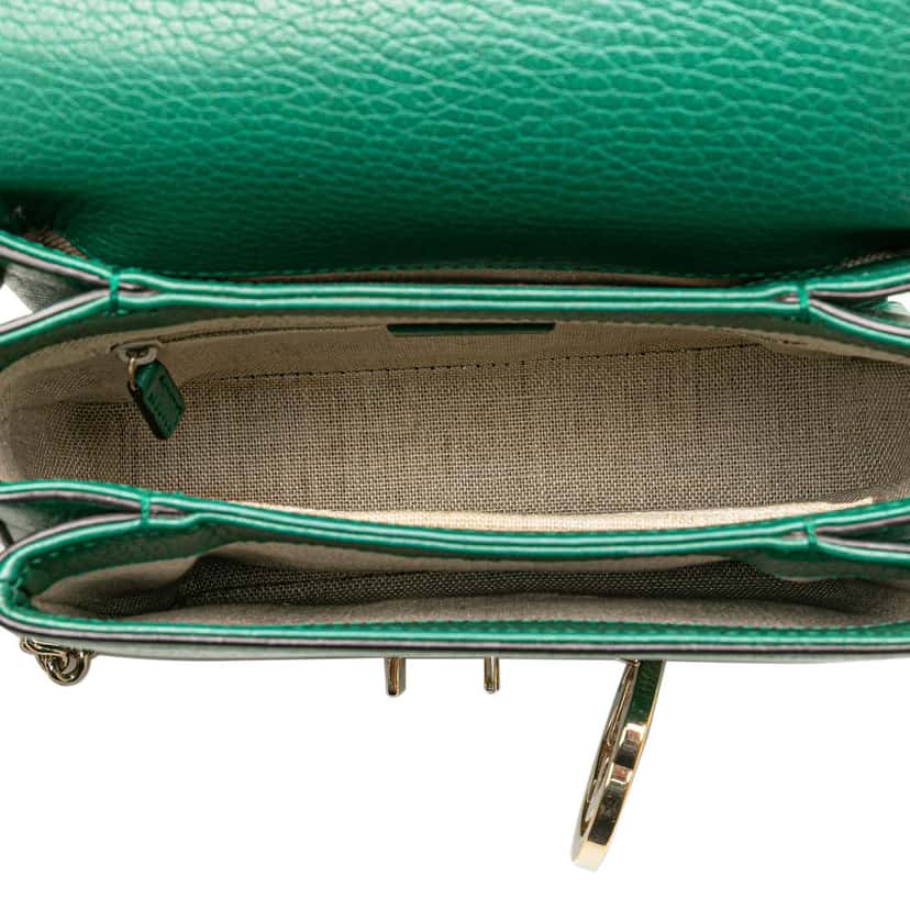 Gucci Small Dollar Calfskin Interlocking G Crossbody Green Leather Very good condition - Model View