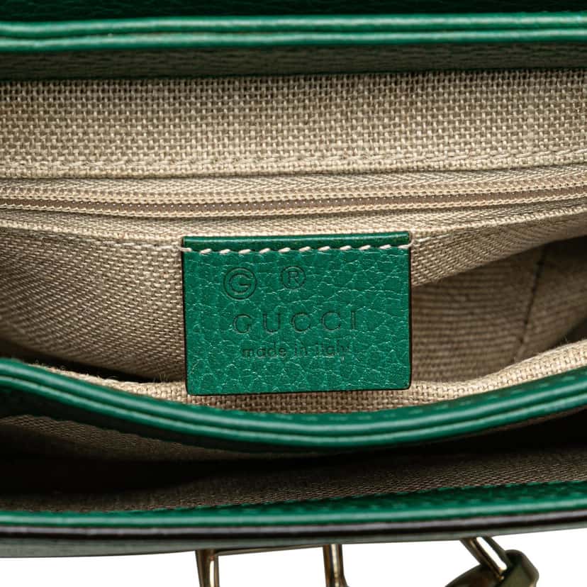 Gucci Small Dollar Calfskin Interlocking G Crossbody Green Leather Very good condition - Box View