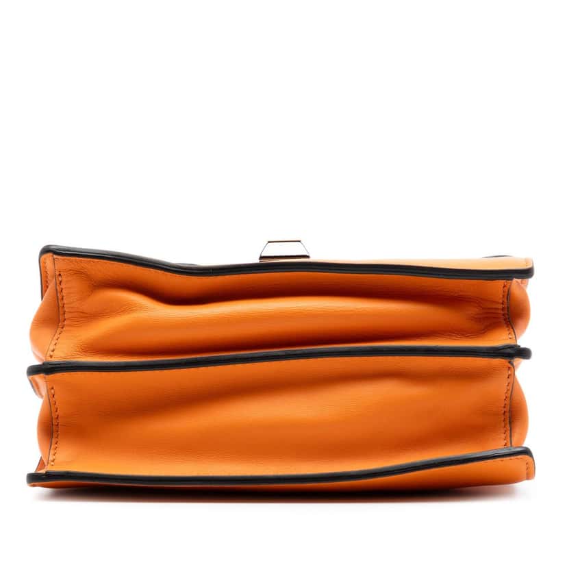 Fendi Small Vitello Grace Openwork Kan I Crossbody Orange Leather Very good condition - Inside View