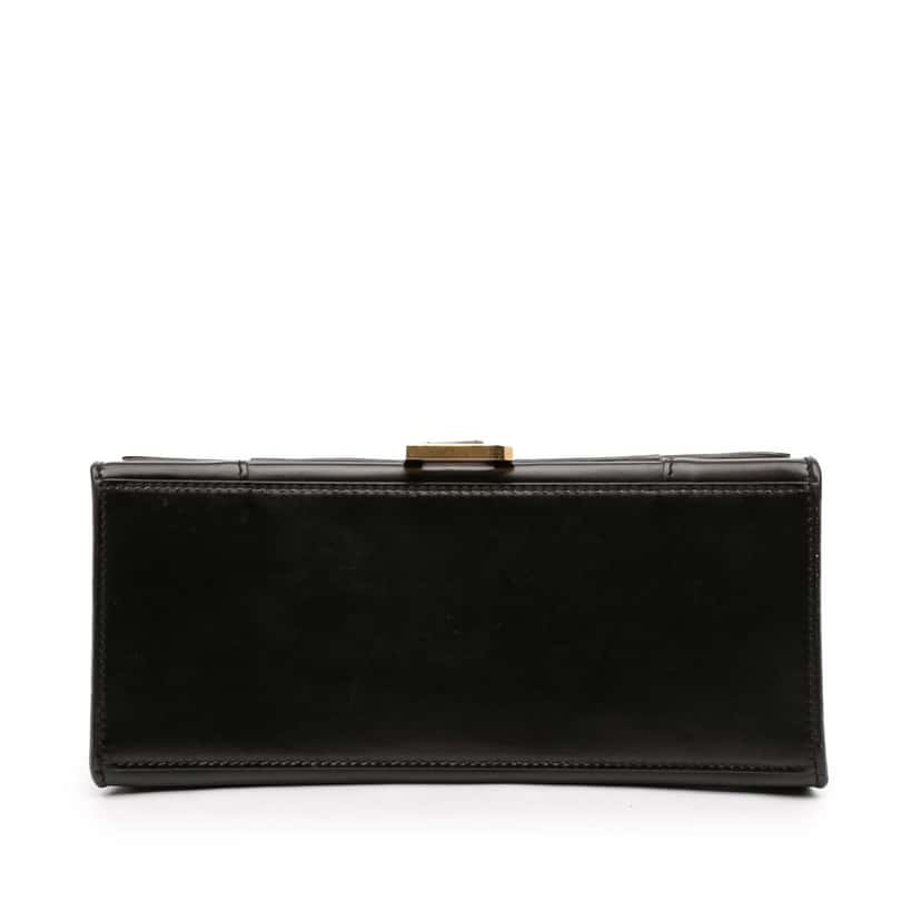 Balenciaga Small Shiny Box Calfskin Hourglass Top Handle Bag Black Leather Very good condition - Inside View