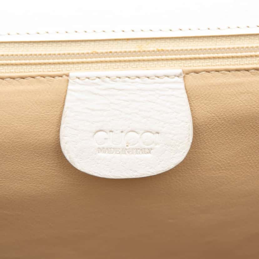 Gucci Calfskin Bamboo Top Handle Bag White Leather Very good condition - Box View
