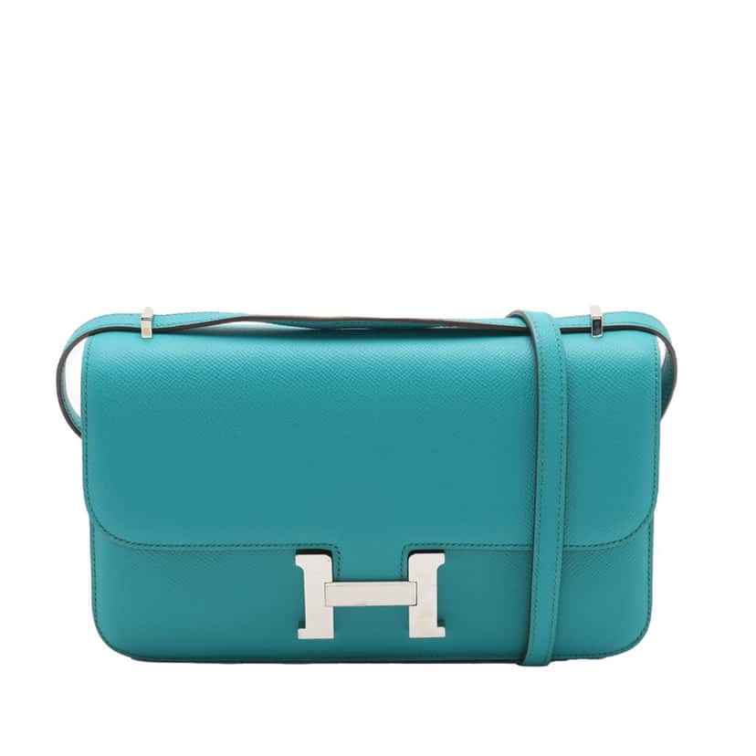 Hermès Epsom Constance Elan 25 Blue Leather Very good condition - Front View