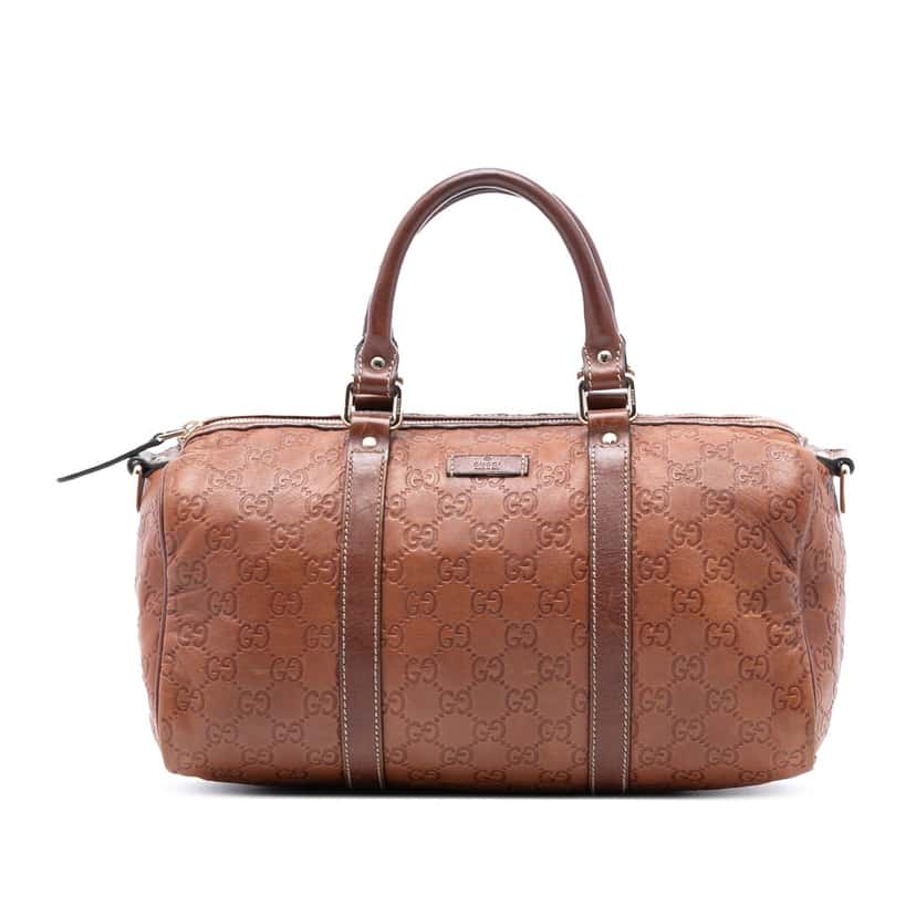 Gucci Guccissima Joy Boston Bag Brown Leather Very good condition - Front View