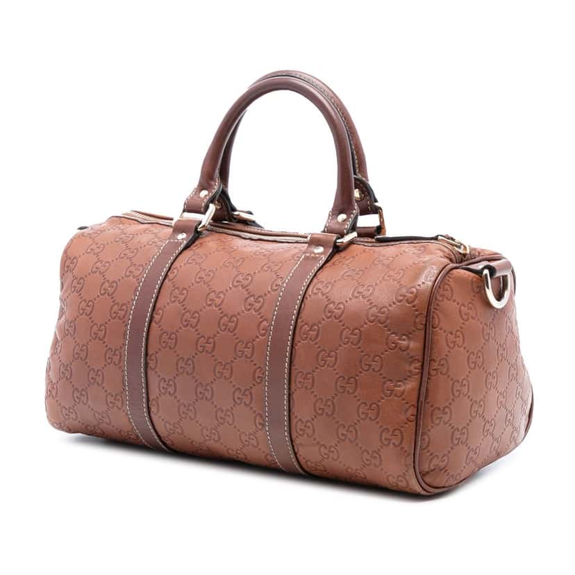 Gucci Guccissima Joy Boston Bag Brown Leather Very good condition - Back View