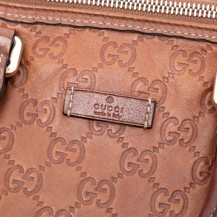 Gucci Guccissima Joy Boston Bag Brown Leather Very good condition - Box View