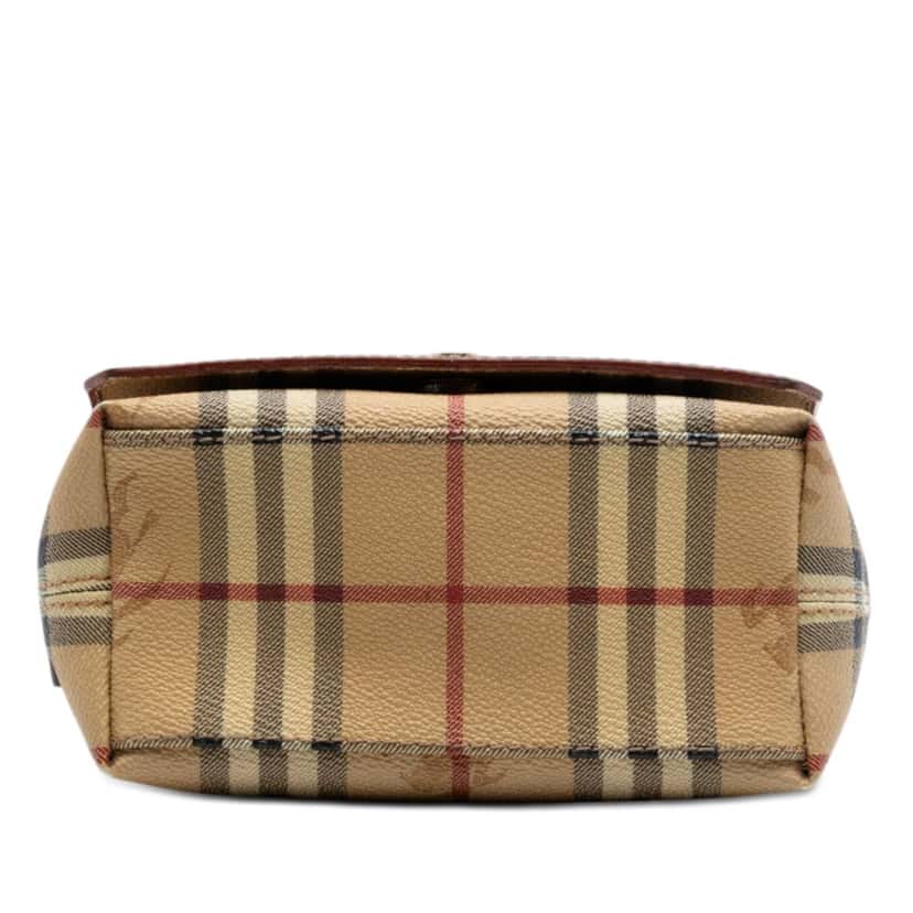 Burberry Haymarket Check Coated Canvas Flap Crossbody Beige Very good condition - Inside View