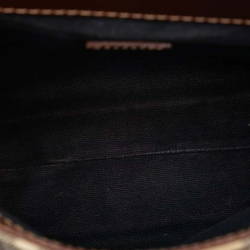 Burberry Haymarket Check Coated Canvas Flap Crossbody Beige Very good condition - Model View