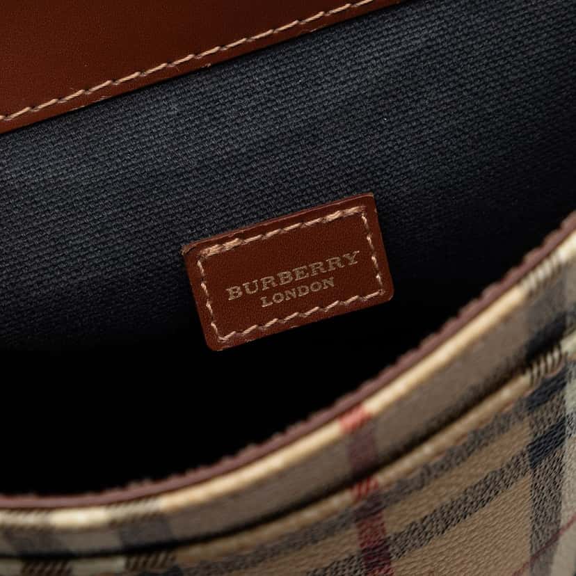 Burberry Haymarket Check Coated Canvas Flap Crossbody Beige Very good condition - Box View