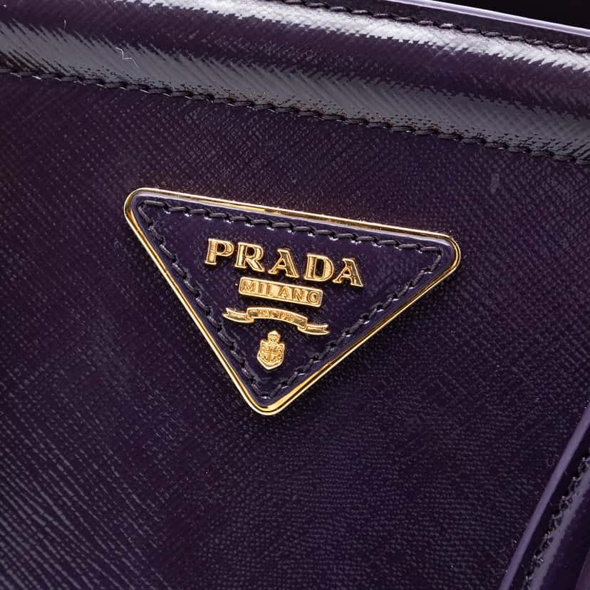 Prada Saffiano Vernice Parabole Tote Purple Leather Very good condition - Box View