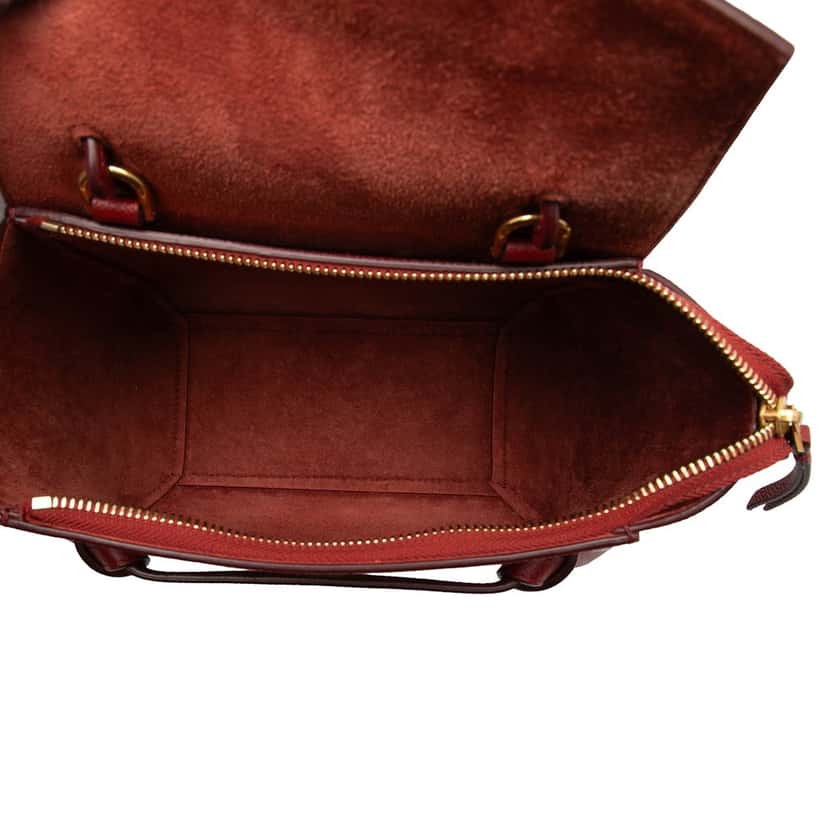 Celine Nano Grained Calfskin Belt Bag Red Leather Very good condition - Model View