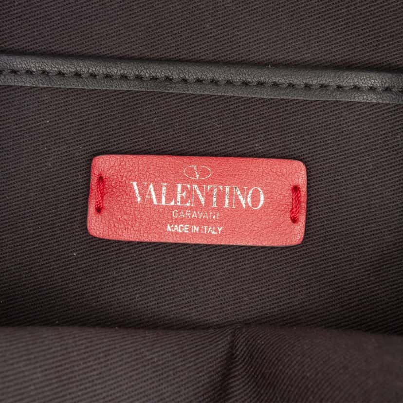 Valentino Leather Chevron Print Rockstud Camera Bag Black Leather Very good condition - Box View