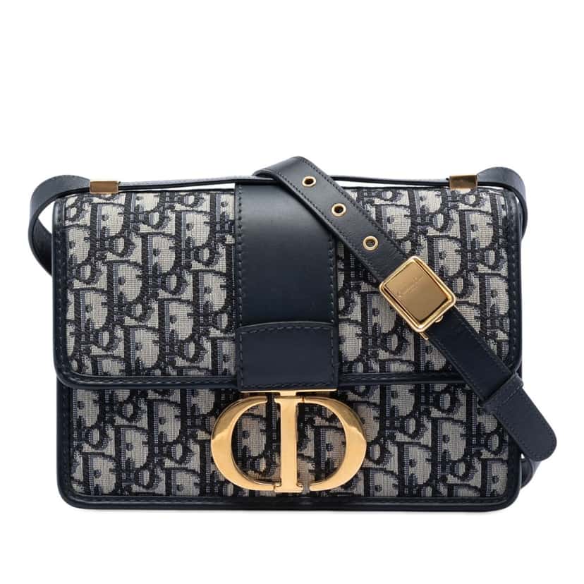 Dior Oblique Canvas 30 Montaigne Flap Blue Very good condition - Front View