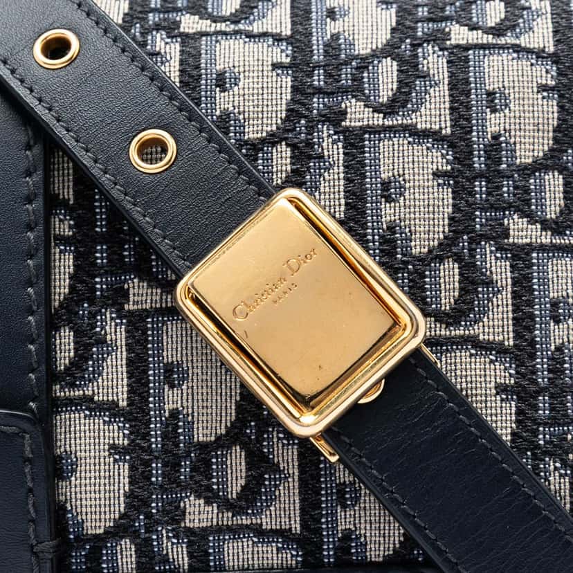 Dior Oblique Canvas 30 Montaigne Flap Blue Very good condition - Box View