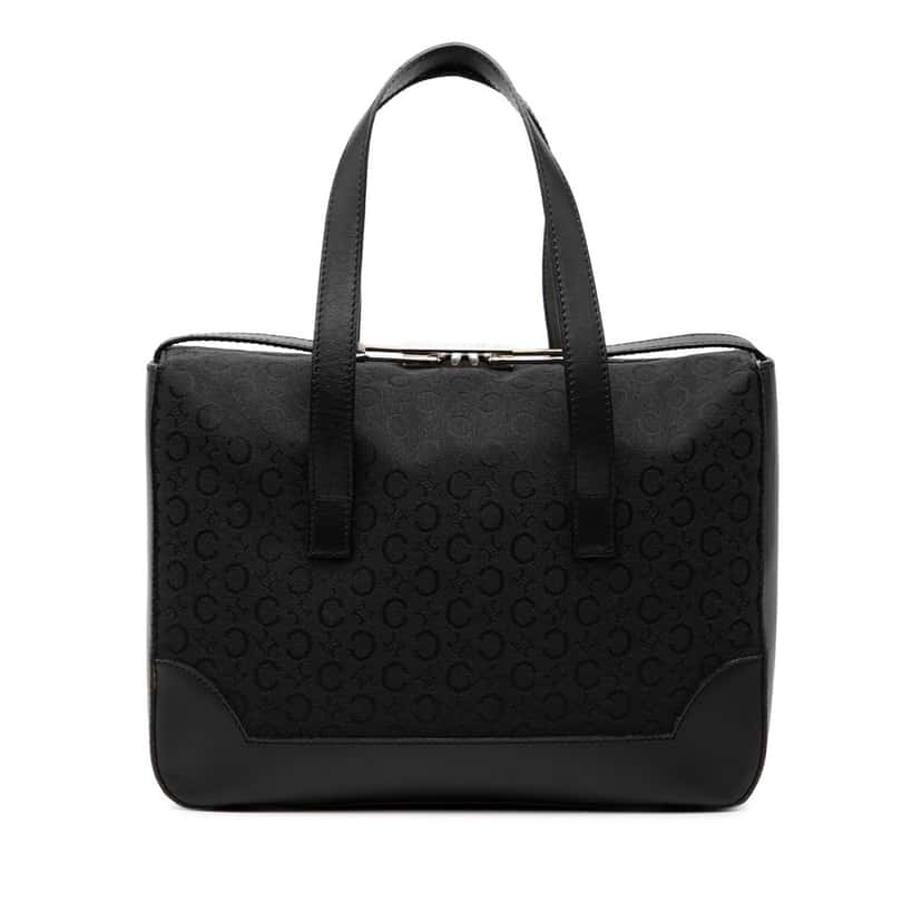 Celine C Macadam Canvas Handbag Black Very good condition - Front View