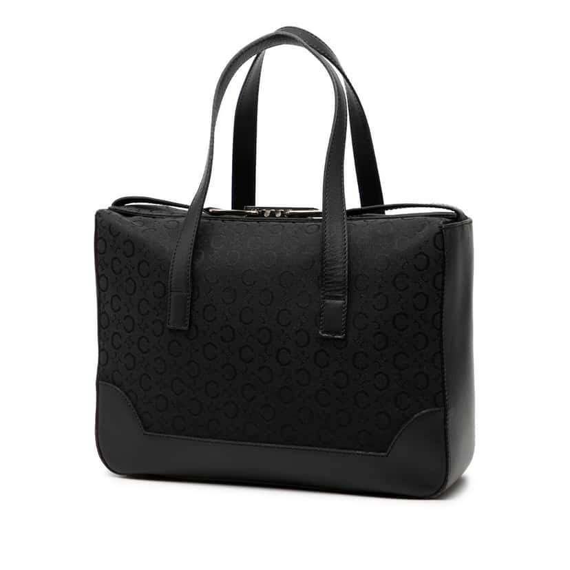 Celine C Macadam Canvas Handbag Black Very good condition - Back View