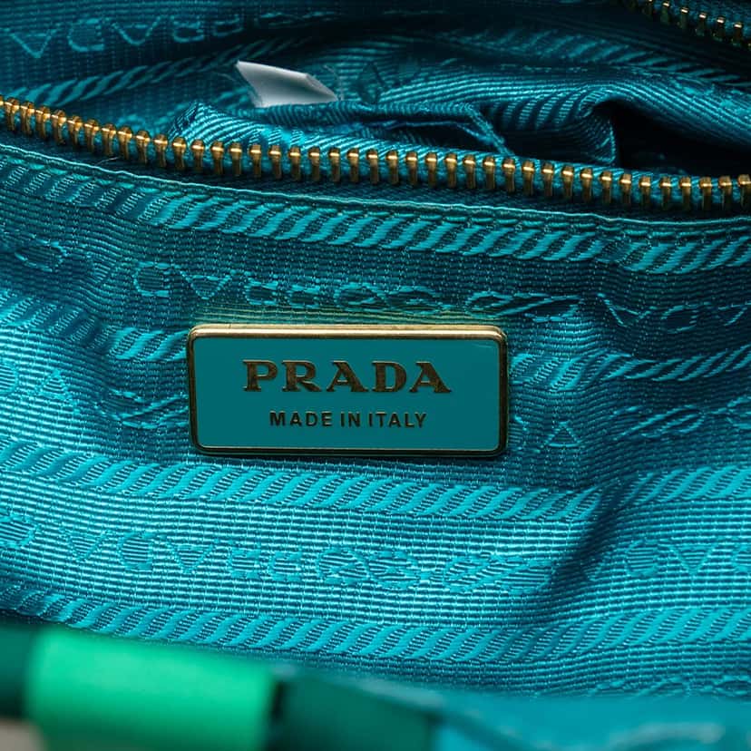 Prada Woven Tessuto Shopping Tote Blue Very good condition - Box View