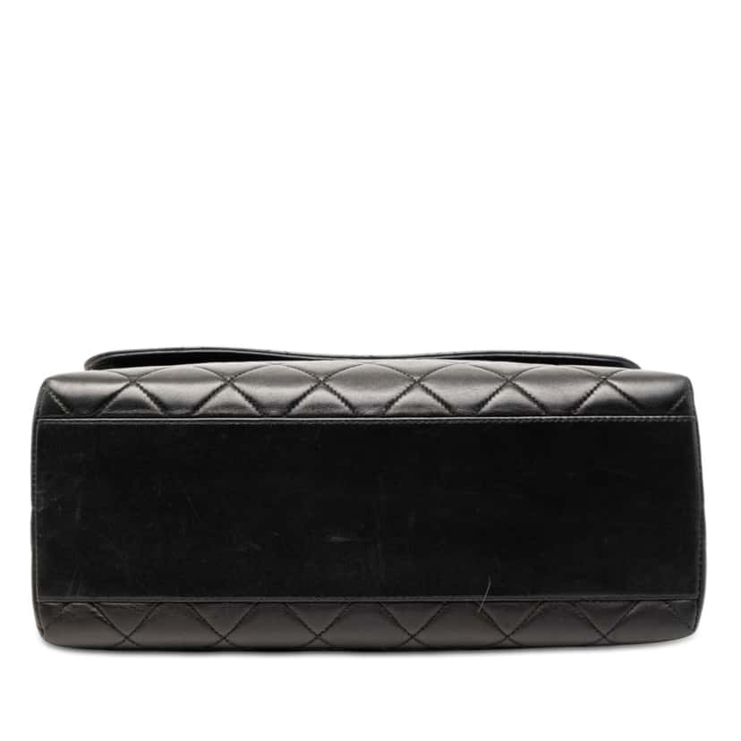 Chanel Quilted Lambskin Kelly Top Handle Bag Black Leather Very good condition - Inside View