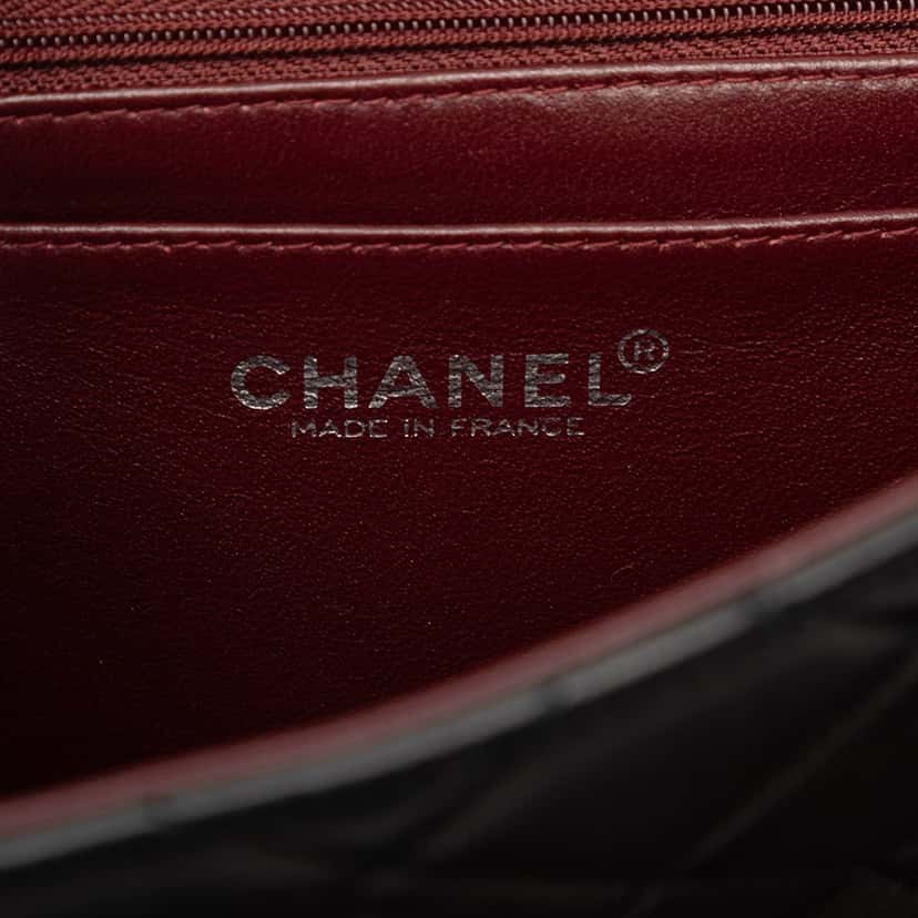 Chanel Quilted Lambskin Kelly Top Handle Bag Black Leather Very good condition - Box View