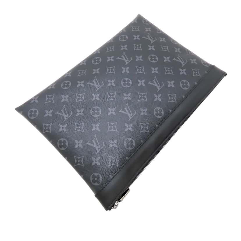 Louis Vuitton Monogram Eclipse Discovery Pochette GM Black Very good condition - Back View