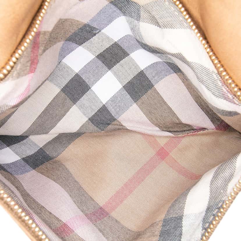 Burberry Leather Fold Over Wristlet Clutch Brown Leather Very good condition - Box View