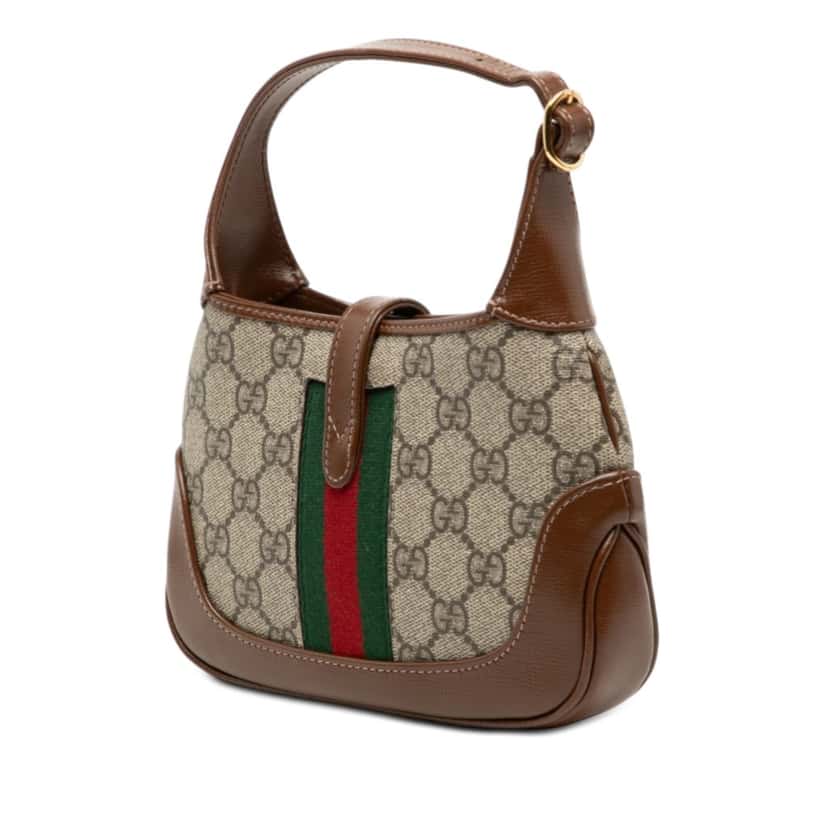 Gucci Mini GG Supreme Web Jackie 1961 Crossbody Beige Very good condition - Back View
