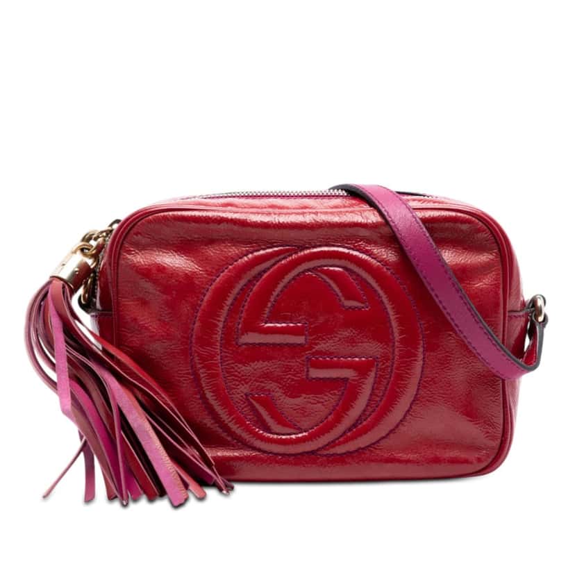 Gucci Patent Soho Disco Crossbody Pink Leather Very good condition - Front View