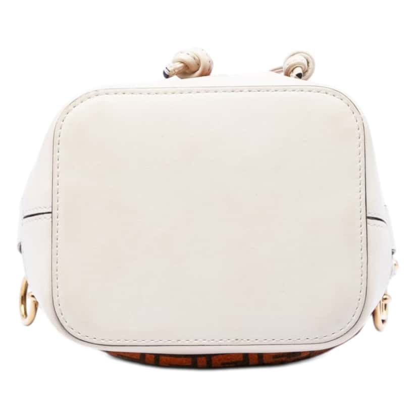 Fendi Mini Zucca Suede Mon Tresor Bucket Bag Orange Leather Very good condition - Inside View