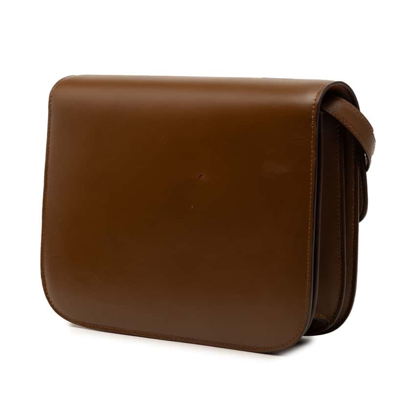 Celine Medium Calfskin Classic Box Brown Leather Very good condition - Back View