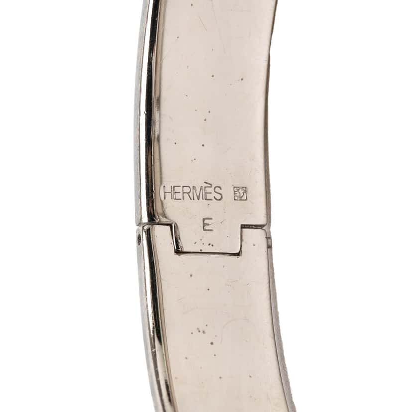 Hermès Narrow Enamel Clic H Bracelet PM White Very good condition - Model View