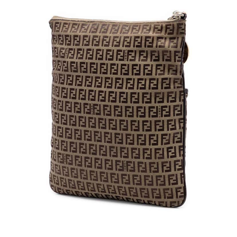 Fendi Zucchino Canvas Crossbody Beige Very good condition - Back View
