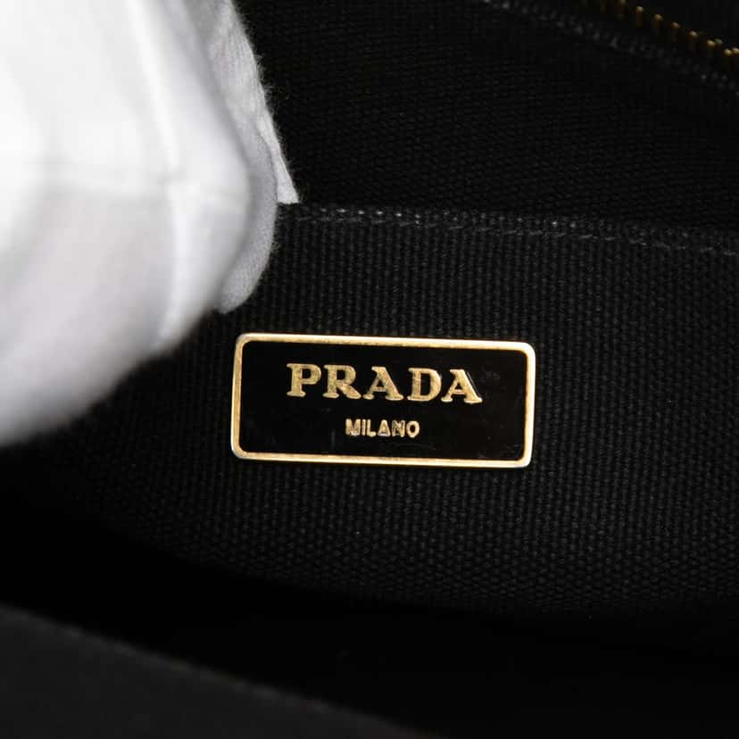 Prada Small Canvas Canapa Logo Satchel Black Very good condition - Box View