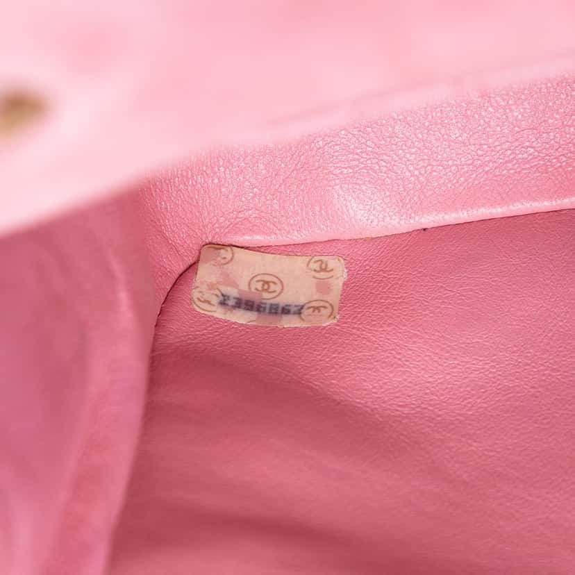 Chanel Mini Square CC Horizontal Quilted Suede Double Flap Pink Leather Very good condition - Box View