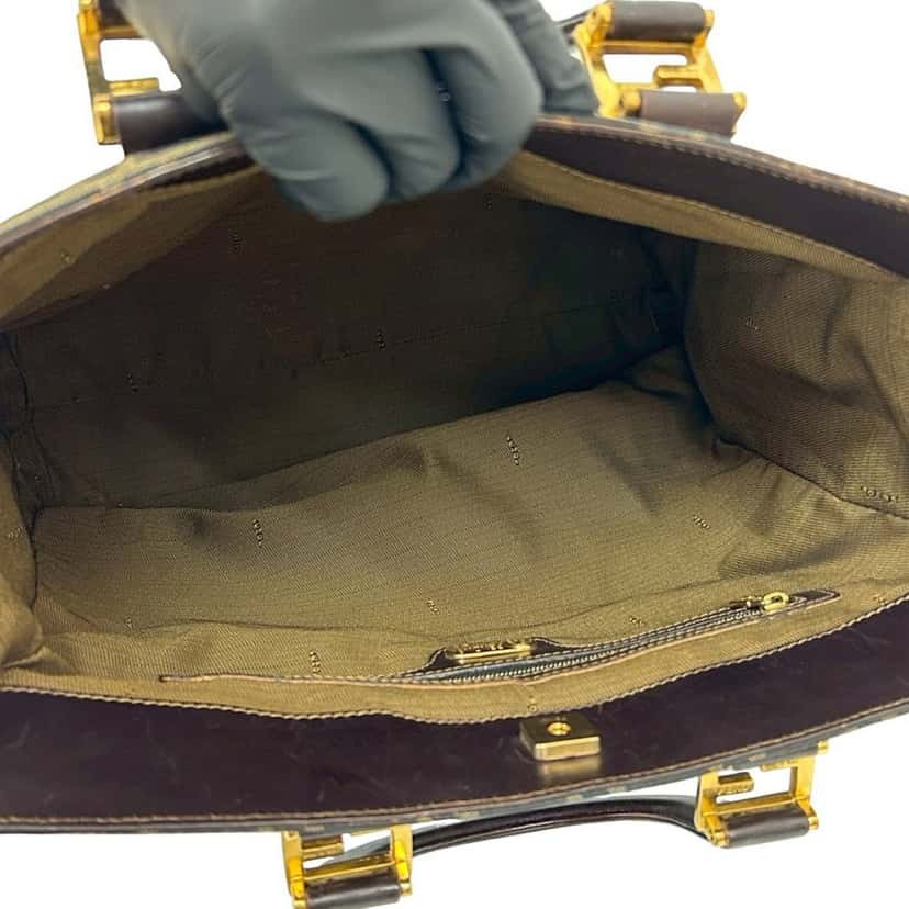 Fendi Zucca Canvas Twins Tote Brown Very good condition - Model View