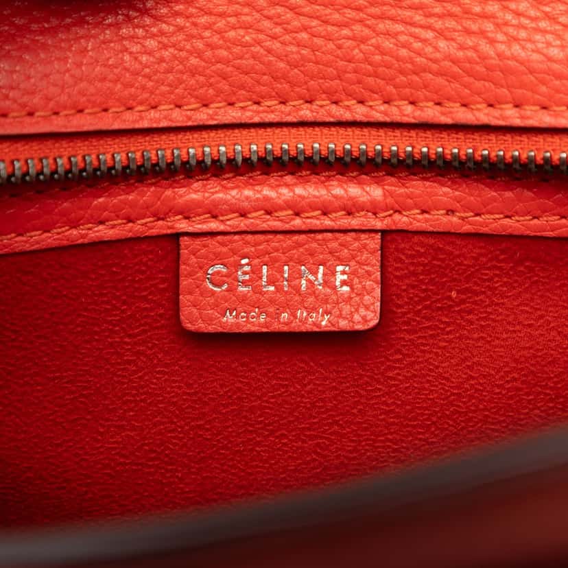 Celine Nano Leather Luggage Tote Orange Leather Very good condition - Box View