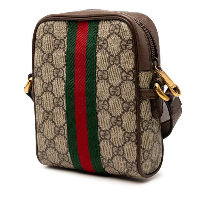 Gucci Mini GG Supreme Web Ophidia Crossbody Beige Very good condition - Back View