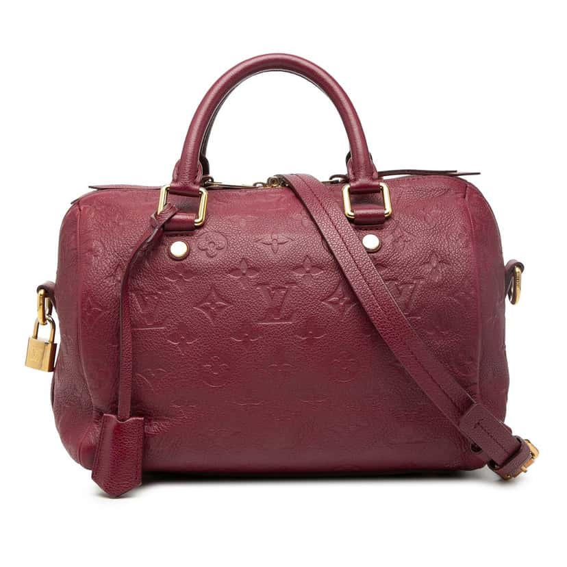 Louis Vuitton Monogram Empreinte Speedy Bandouliere 25 Red Leather Very good condition - Front View
