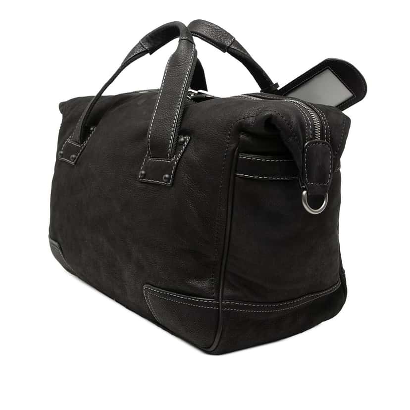 LOEWE Nubuck Anagram Satchel Black Leather Very good condition - Back View