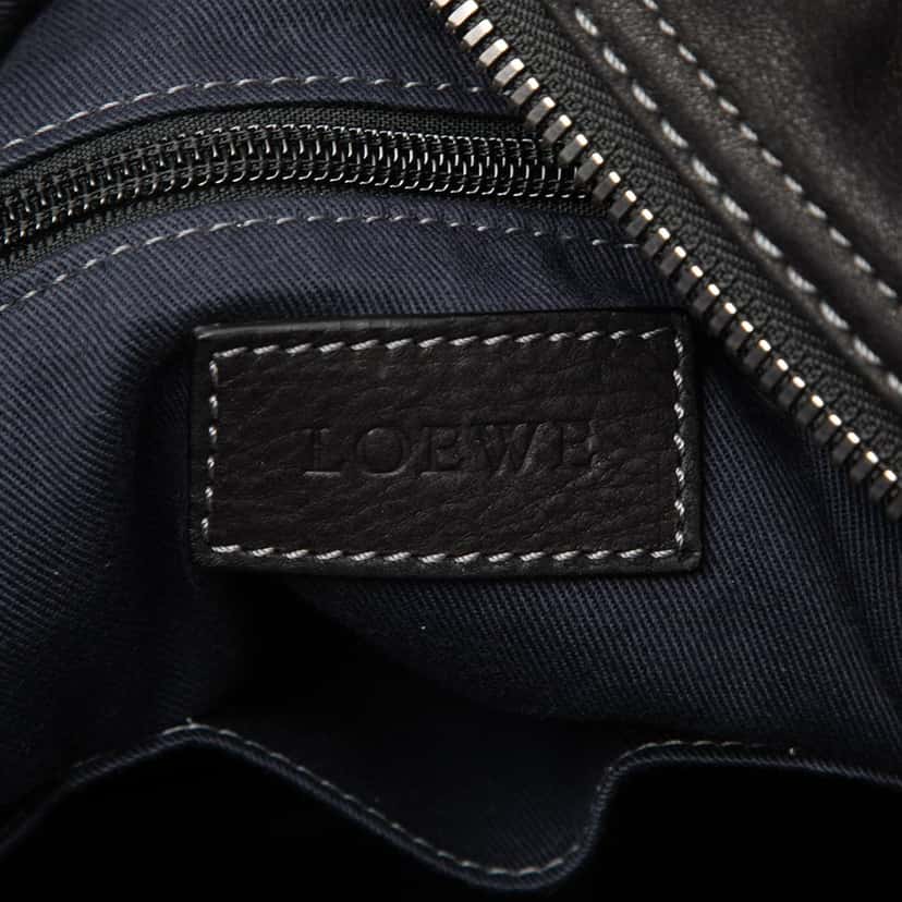 LOEWE Nubuck Anagram Satchel Black Leather Very good condition - Box View