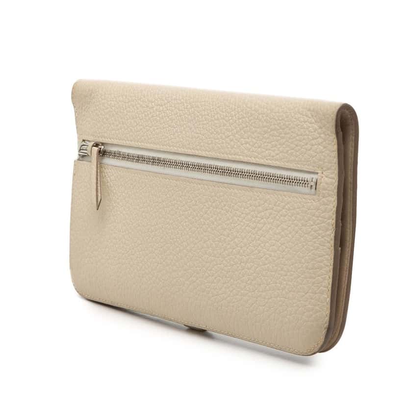 Hermès Togo Dogon Duo Wallet GM White Leather Very good condition - Back View