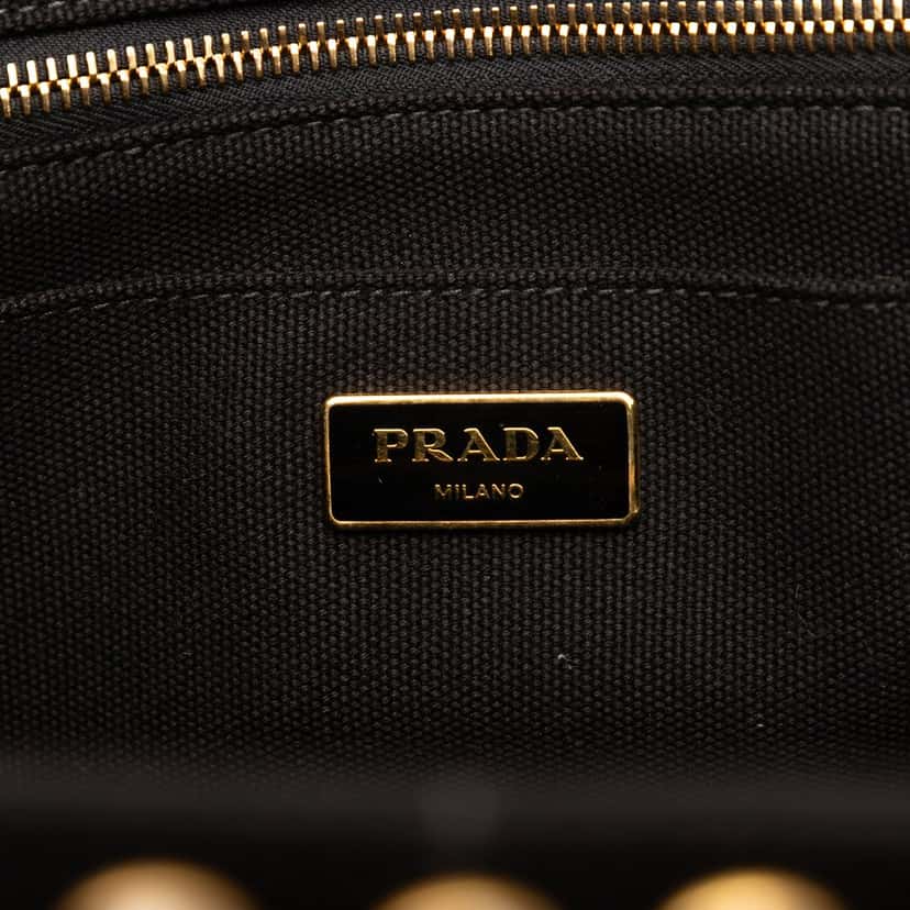 Prada Canvas Canapa Bijoux Satchel Black Very good condition - Box View