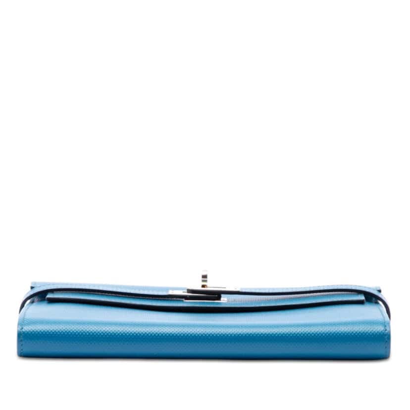 Hermès Grain d H Kelly Longue Wallet Blue Leather Very good condition - Inside View