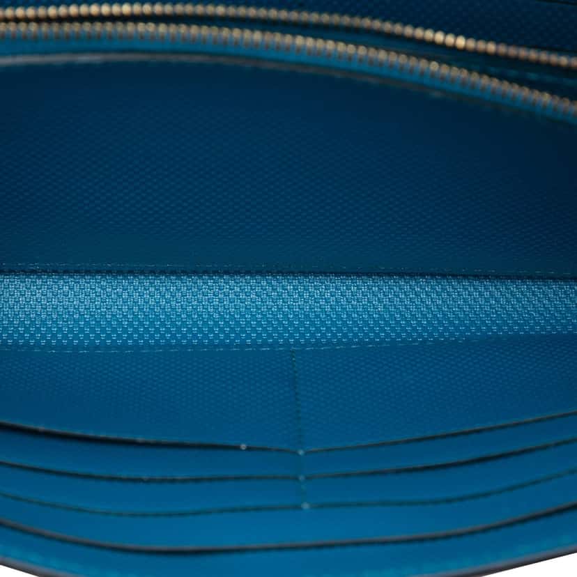 Hermès Grain d H Kelly Longue Wallet Blue Leather Very good condition - Model View