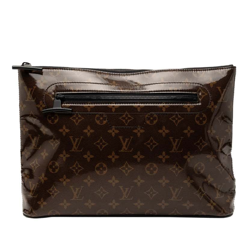 Louis Vuitton Monogram Glaze Pochette Cosmos Brown Very good condition - Front View
