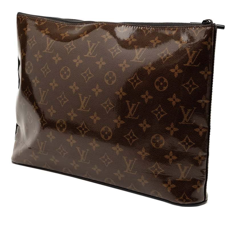 Louis Vuitton Monogram Glaze Pochette Cosmos Brown Very good condition - Back View
