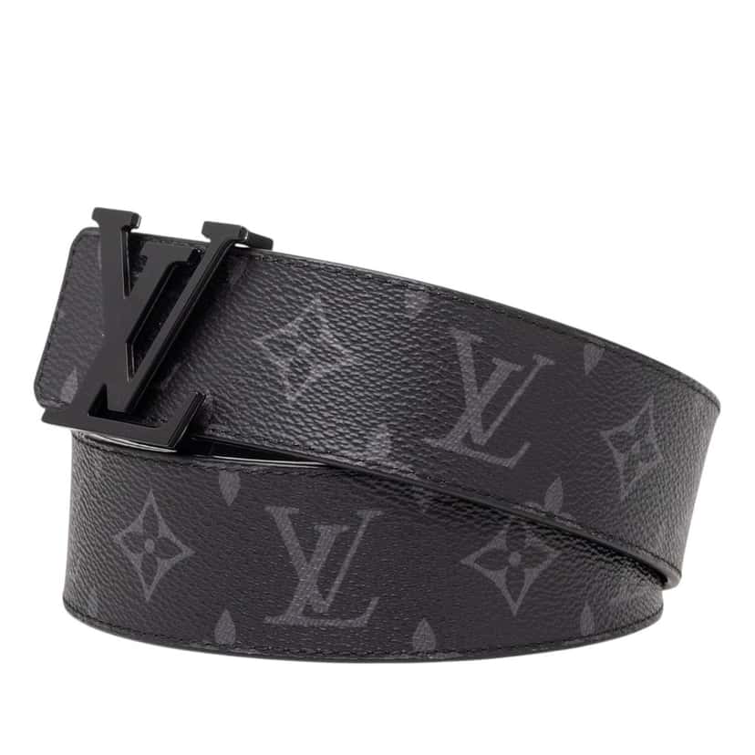 Louis Vuitton Monogram Eclipse LV Initiales Reversible Belt Black Very good condition - Back View