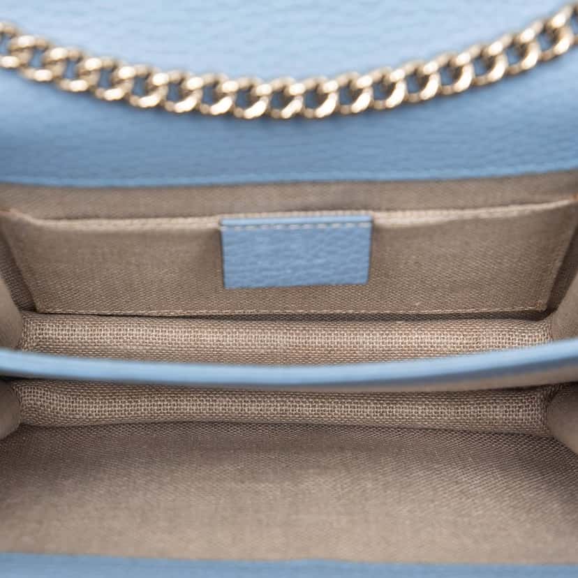 Gucci Small Dollar Calfskin Interlocking G Crossbody Blue Leather Very good condition - Model View