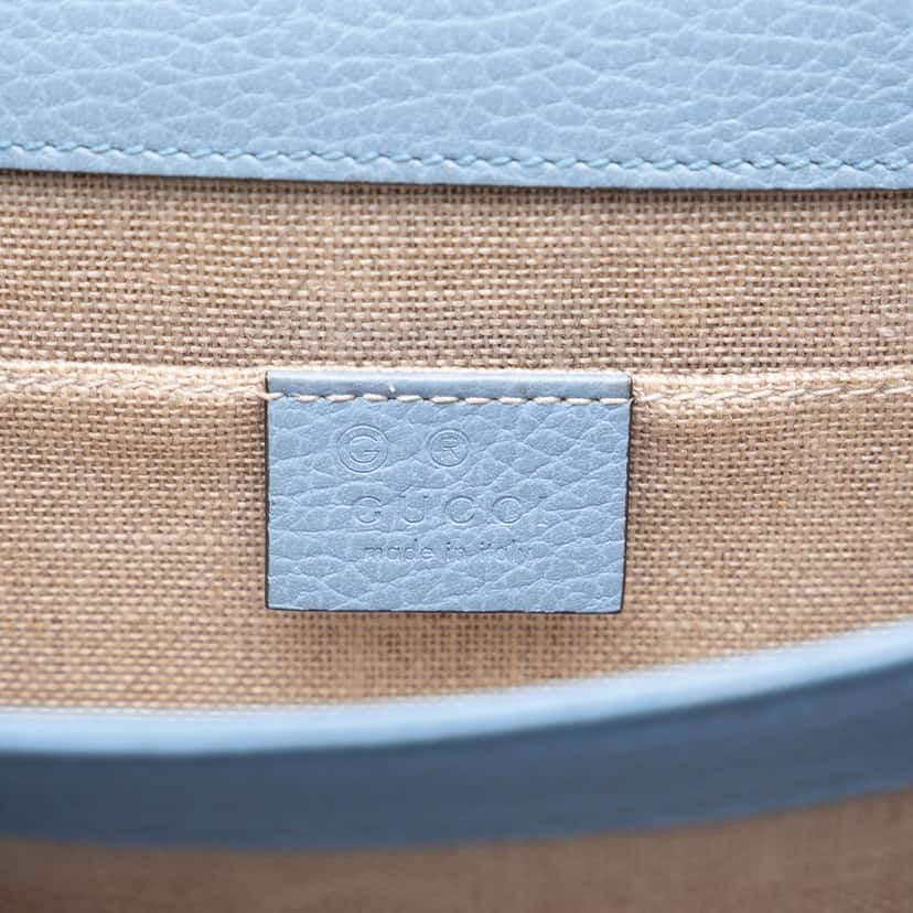 Gucci Small Dollar Calfskin Interlocking G Crossbody Blue Leather Very good condition - Box View