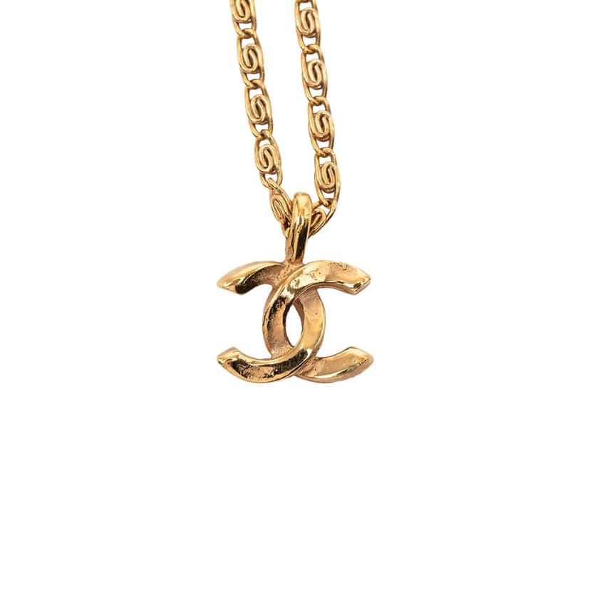 Chanel CC Gold Plated Pendant Necklace Gold Metal Very good condition - Inside View