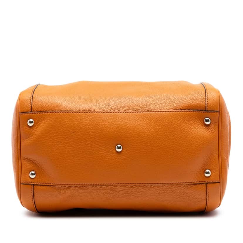 Gucci Medium Pebbled Calfskin Soho Boston Bag Orange Leather Very good condition - Inside View