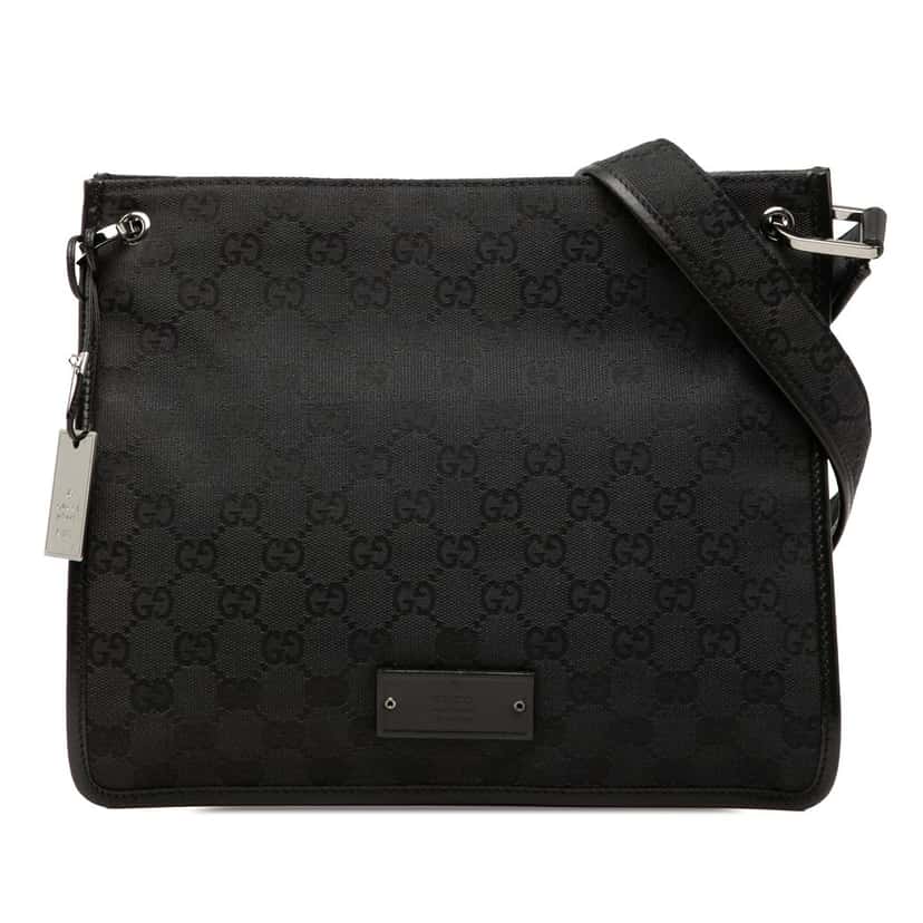 Gucci GG Canvas Crossbody Black Very good condition - Front View
